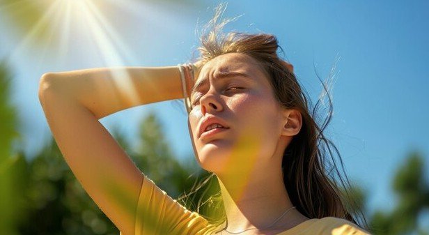 women with sun stroke